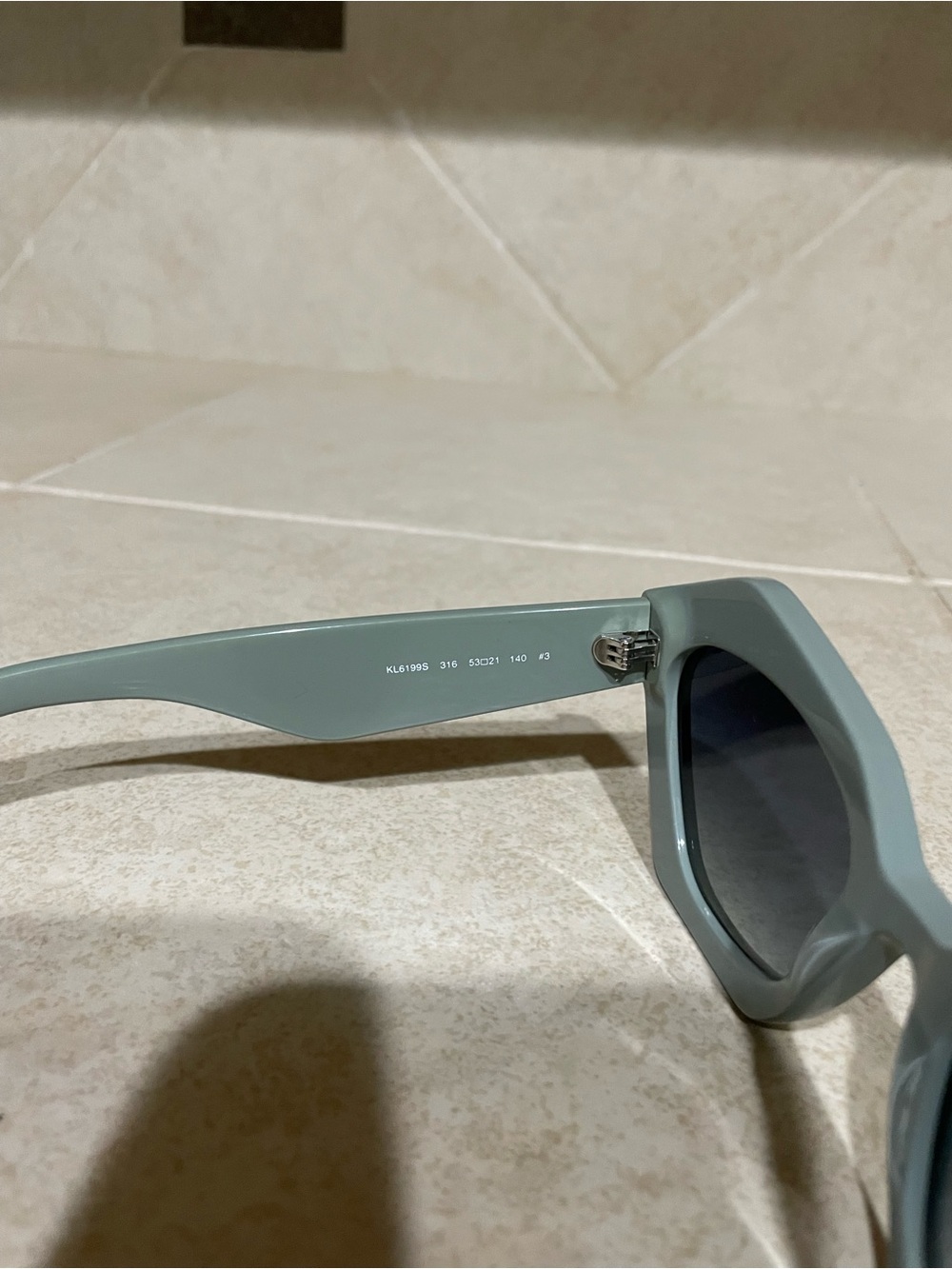 Karl Lagerfeld Women's Pale Sage Green Cat-Eye Sunglasses - Picture 3 of 5